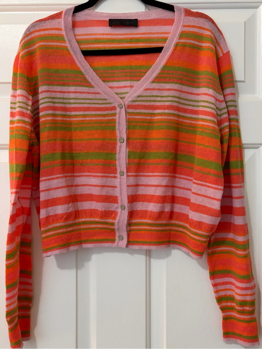 ZARA Multicolor Striped Crop Cardigan
